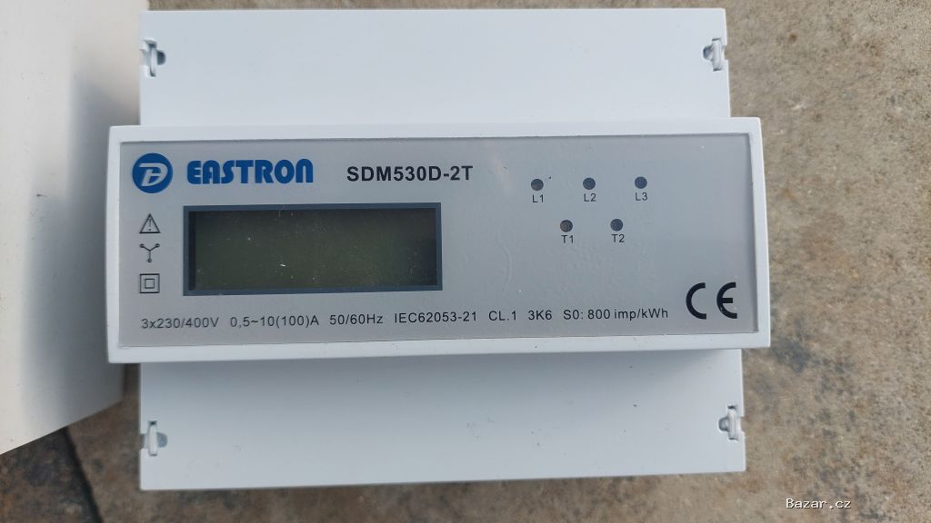 Třífázový dvoutarifní elektroměr EASTRON SDM530D-2T